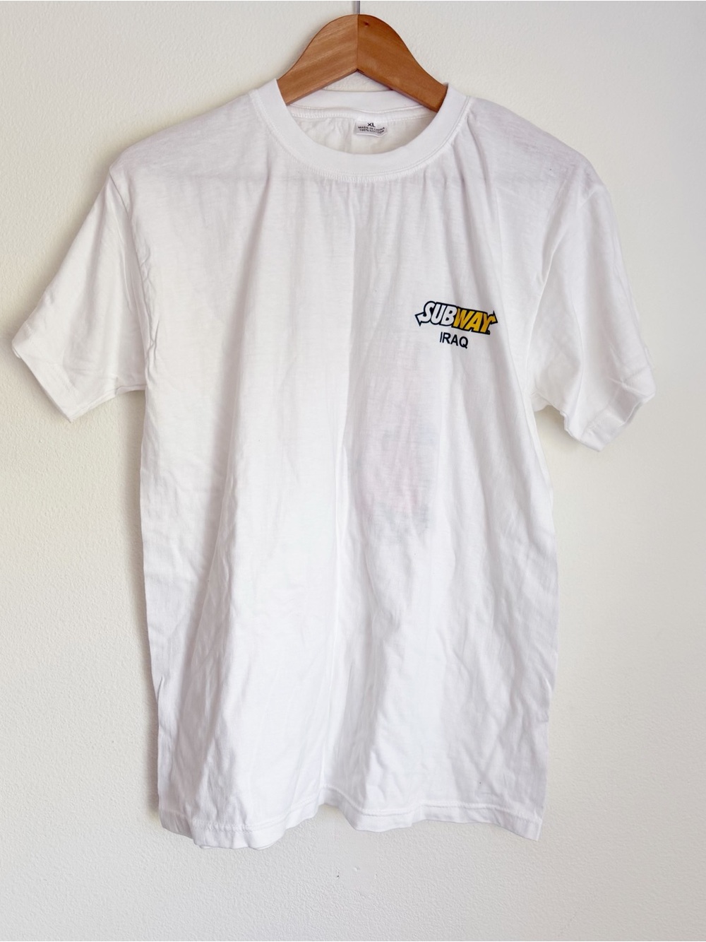Vintage 2000s Subway Iraq Military Novelty T Shirt Graphic Mascot Army XL Rare